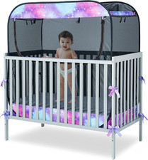 Portable Baby Crib Net Safety Mesh Tent,Pop up Infant Mosquito Net, See through