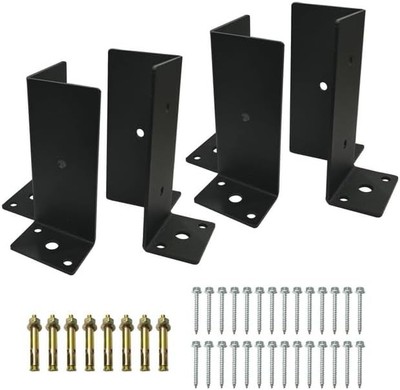 4 PCS Adjustable Base Bracket for 4x4,6x6,8x8 Post?Heavy Duty Wood Fence
