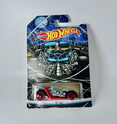 2015 Hot Wheels Happy Halloween HI IQ Red & Black 1/4 Chrome Skull/Flames Kmart