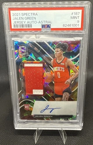 2021-22 Panini Spectra Jalen Green RPA Auto Astral /35 Rockets PSA 9
