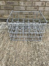 Vintage galvanised bottle crate milk bottle crate   A nice solid item 20 bottles