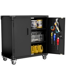 Metallschrank Mehrzweckschrank Schwarz Aktenschrank abschließbar Büroschrank