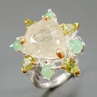 Jewellery Natural Rutilated Quartz Ring 925 Sterling Silver Size 6 /R436800