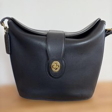 Vintage Coach 9948 Nottingham Bag Navy GLOVE TANNED LEATHER Made in USA 1995