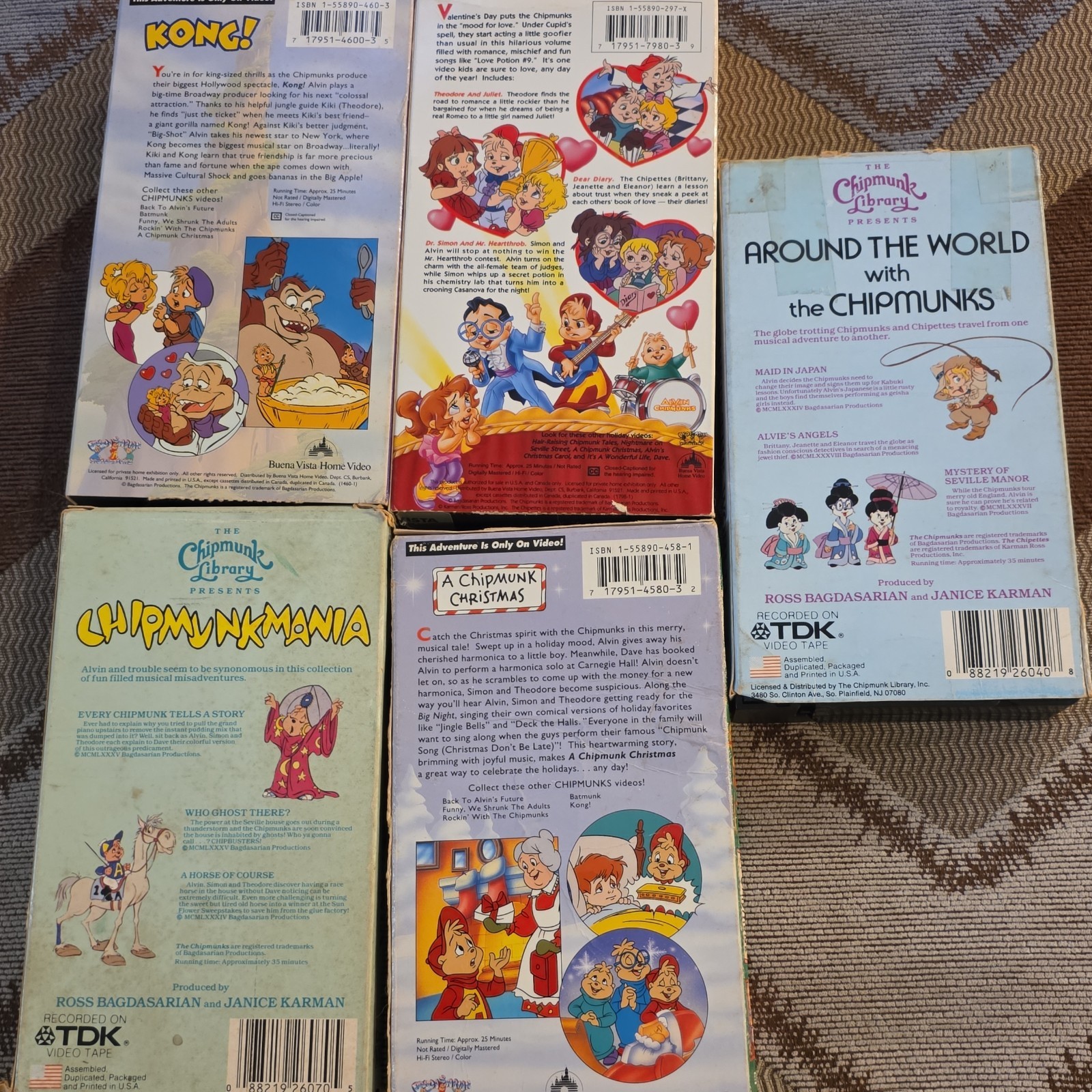 Alvin And The Chipmunks VHS Lot of 5 Christmas Around World Kong ...