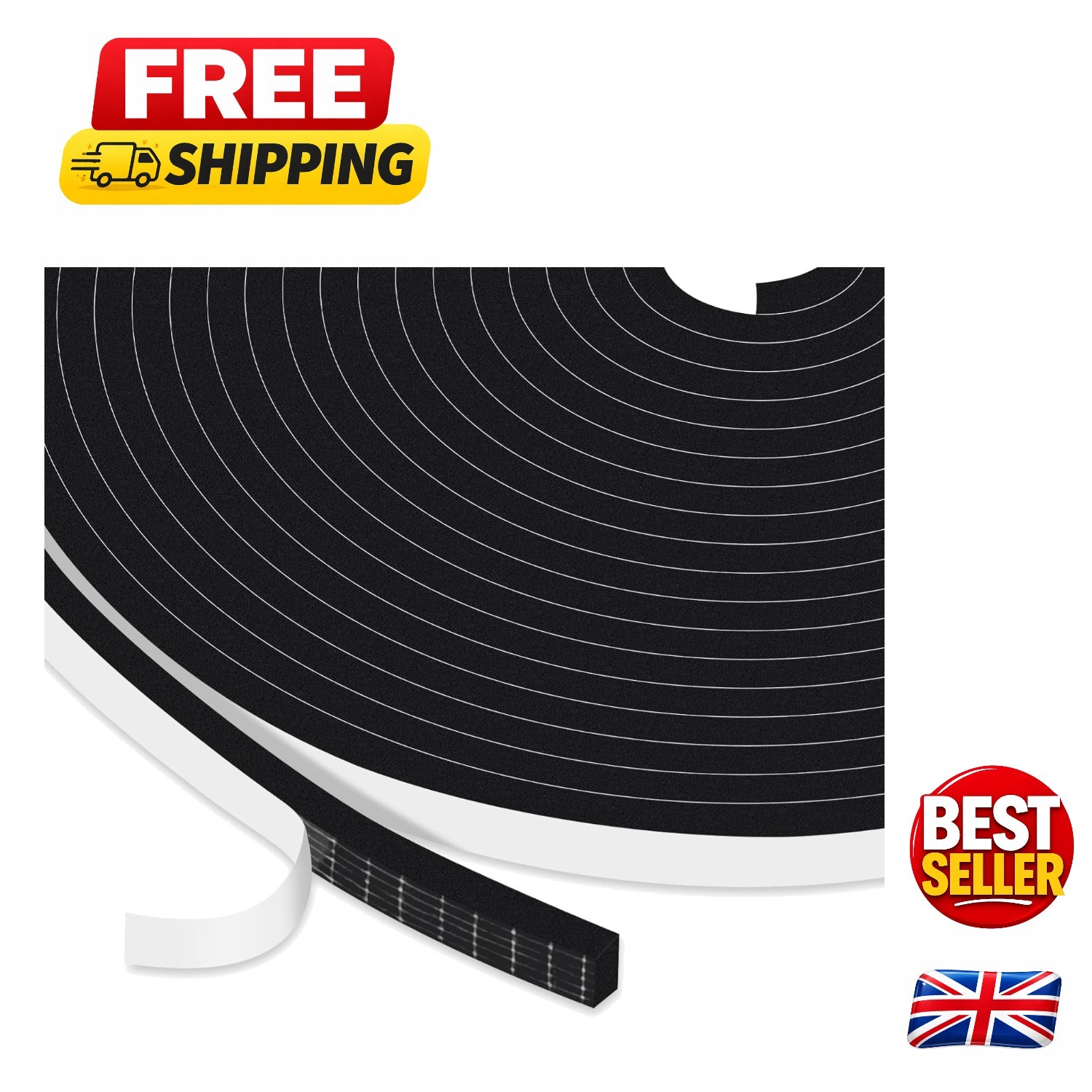 Energy-Efficient Closed Cell Foam Weather Stripping - 15M Soundproofing Solution