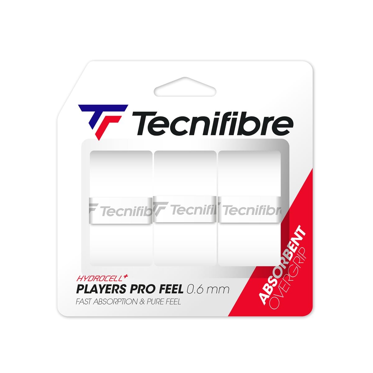 Tecnifibre Players Pro Feel Tennis Grips Pack of 3 White 4390₽