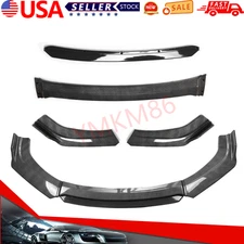 Carbon Fiber Look Front Bumper Lip Spoiler Splitter Protector Body Kit Universal