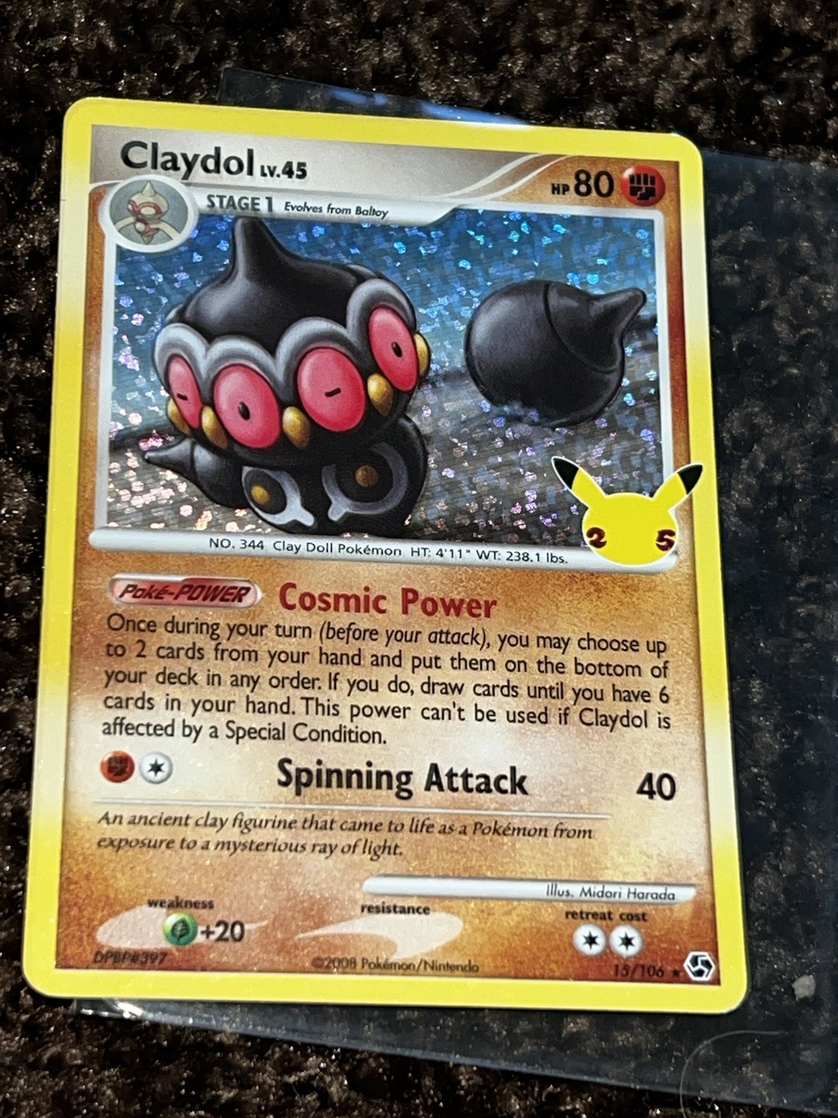 POKEMON CLAYDOL 15/106 RARE HOLOFOIL CELEBRATIONS CLASSIC COLECTION NM CARD