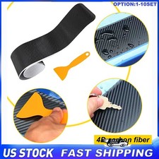 4D Carbon fiber Rear Bumper Guard Sticker Trunk Protector Accessories Decor 1-5X