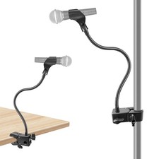 Microphone Stand 21 Inch Gooseneck Desk Mount with 3/8" to 5/8" Adapter Fits