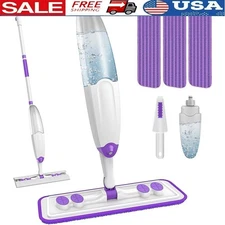 2 in 1 Multifunctional Floor Mop Wet & Dry Cleaning Microfiber Pads Spray Mop US