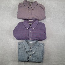 Van Heusen Mens XL 17-17.5 Wrinkle Free Plaid Button Down Shirt Lot of 3 Mixed
