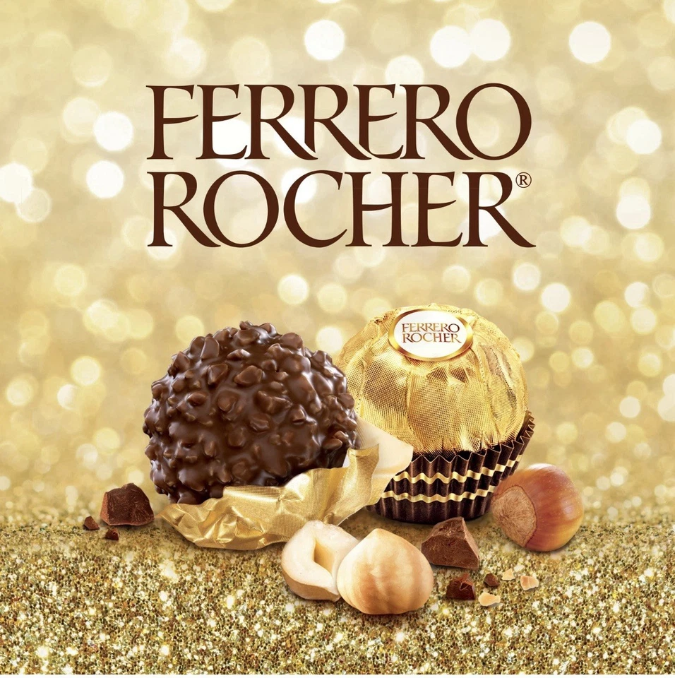 Ferrero Rocher, caramelo de avellana de chocolate con leche, 21,2 oz 48 quilates dulces regalo vacaciones Foto 3 de 4