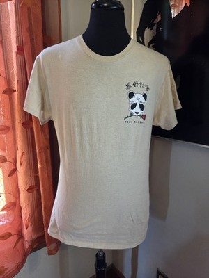 Riot Society Panda Rose Beige Short Sleeve T Shirt Size Medium
