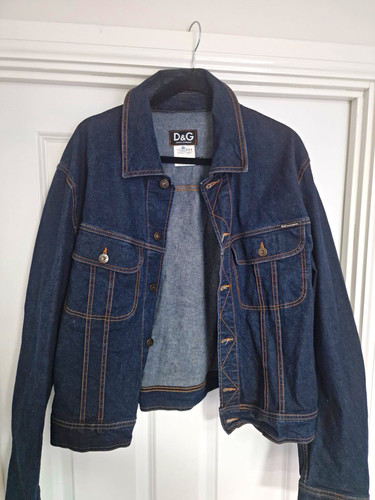 D&G, D&G Dolce & Gabbana vintage dark indigo denim jacket. 2XL