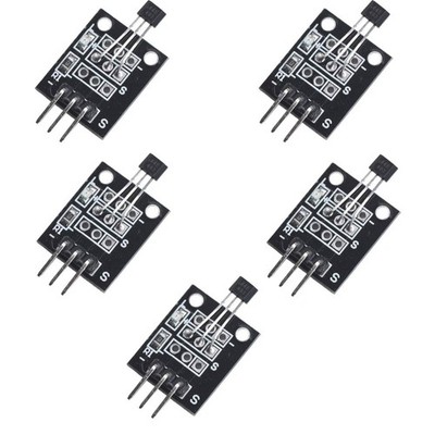 HiLetgo 5pcs Hall Effect Magnetic Sensor Module 3144E A3144 Black