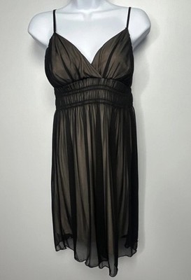 Vintage Kiss Hot Kiss Black Sheer Babydoll Dress Goth Whimsy Vamp USA S