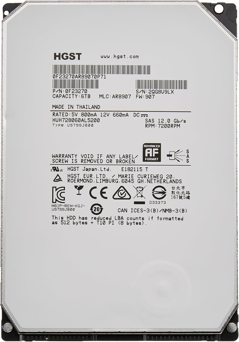 HGST Sun Oracle 8TB 7200rpm 3.5