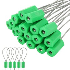 100 PCS Pull-Tite Cable Seals, Numbered Tamper Proof Tags, 12" Green Metal Se...