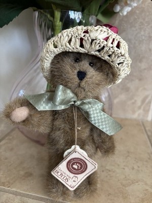 Boyds Bears ASHLYN  LABEARSLEY #918352 Plush 8   w/Straw Hat, Bow 2000 NWT  