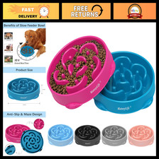 Large Slow Feeder Dog Bowls 2PCS - Anti-Choking Puzzle Dishes, Non-Slip, Bloat C