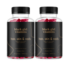 2-Pack Black Girl Vitamins Hair, Skin  Nails Support Gummies - 120 Gummies