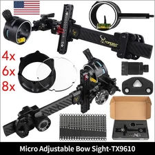 Archery Bow 1-Pin Sight 4/6/8x Lens Compound Bow Adjustable Shooting Hunting