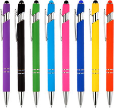 8 Pack Ballpoint Pen 2in1 Stylus Retractable Metal Stylus Pens for Touch Scre...