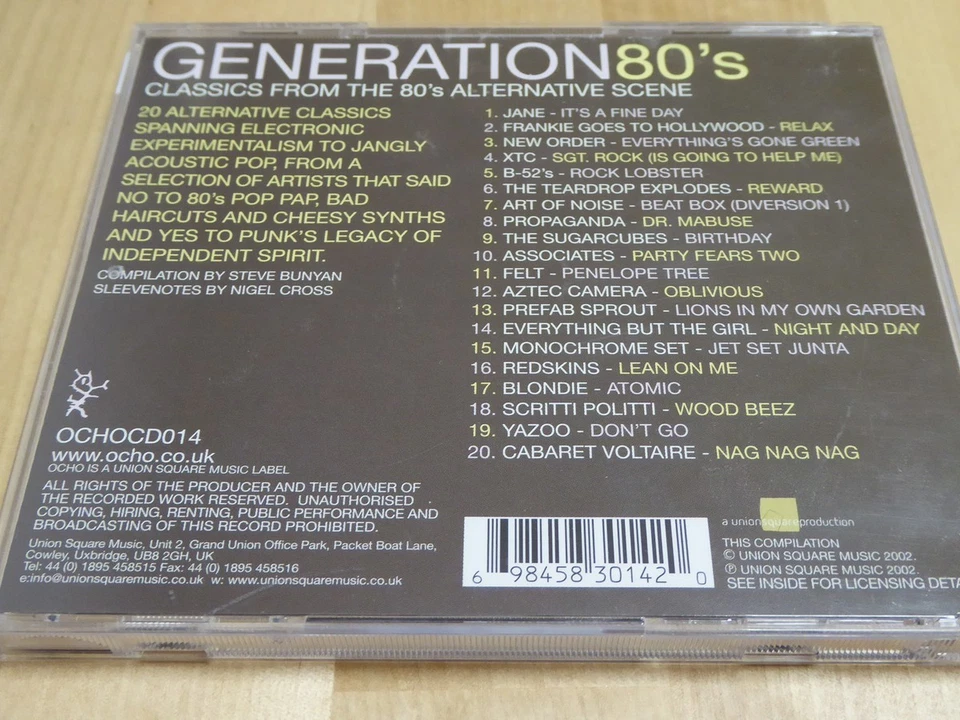 VARIOUS generation 80s NM/EX (CD Album, Pop, Ocho) - Bild 2 von 2