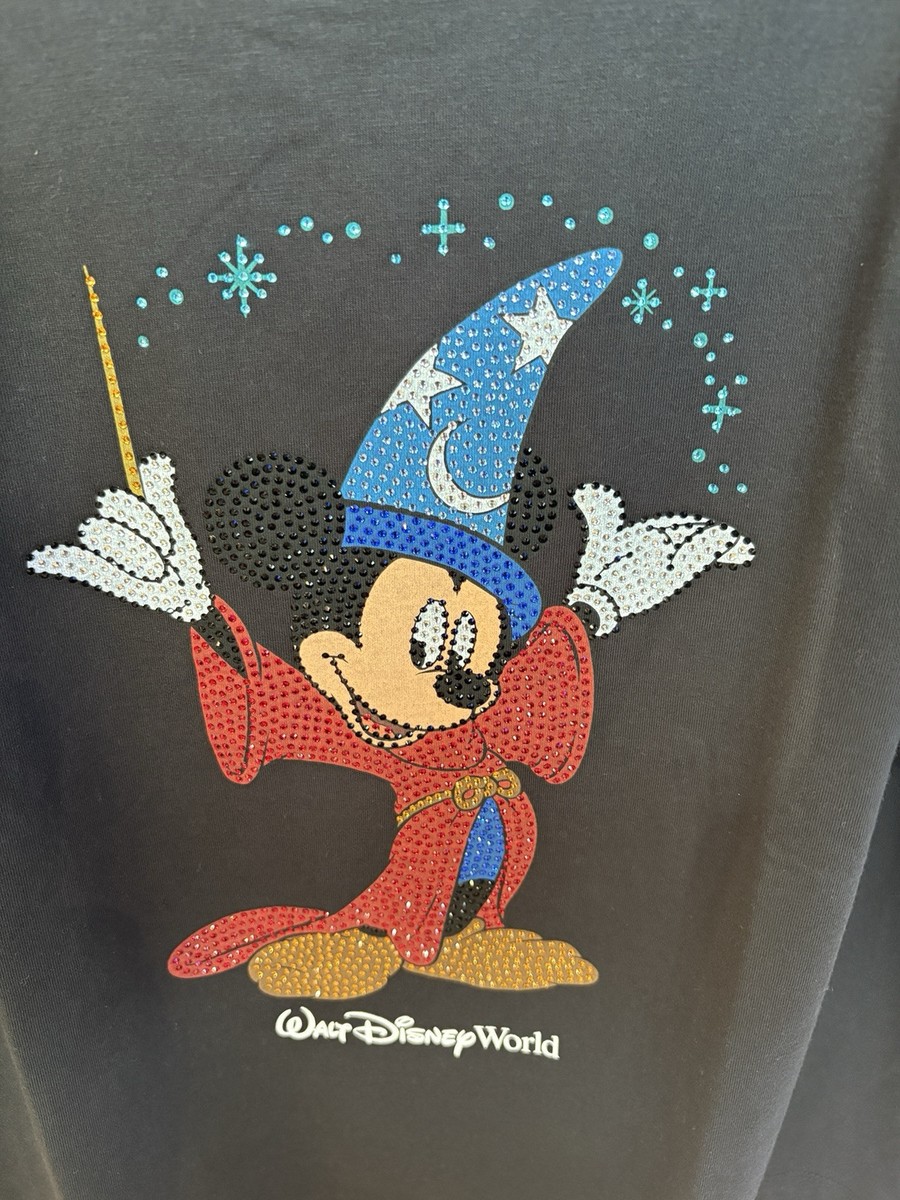 2025 Disney Parks Fantasia Bedazzled Sorcerer Mickey T-Shirt L XL