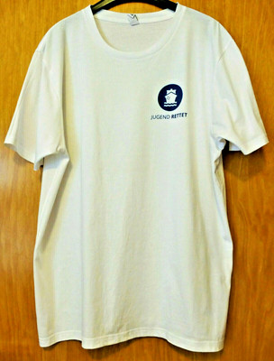 Weißes T-Shirt_Jugend rettet - Ich rette mit_earth positive climate neutral fair