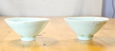 Pair Qing Dynasty Chinese Qingbai Ware Wine Cups Antique