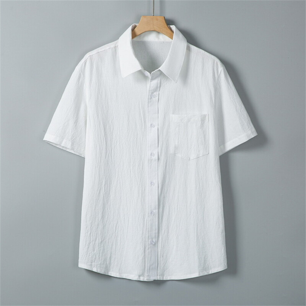 Men's Button Down Shirts Casual Short Sleeve Dress Shirts Summer