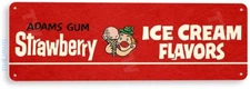 Strawberry Ice Cream Gum Sign, Chewing Gum Retro Food Candy Tin Sign B740
