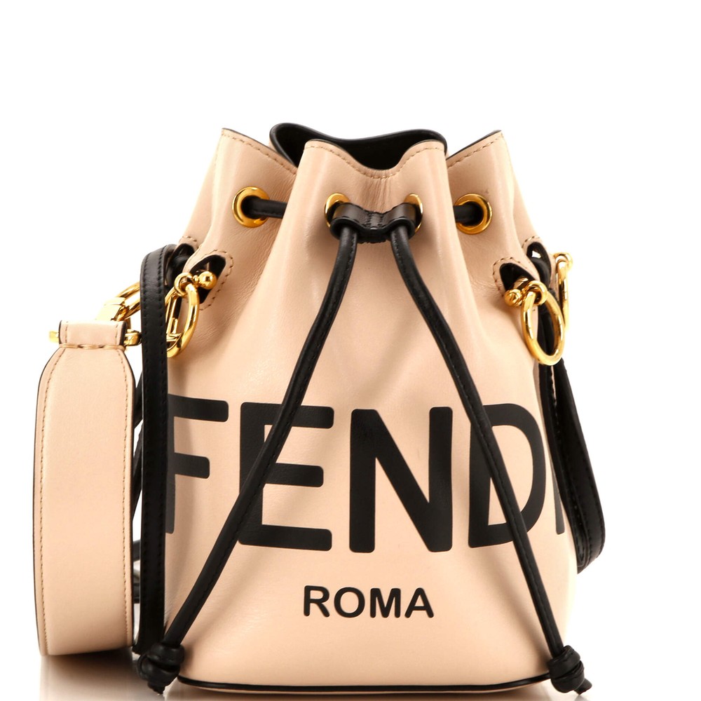 Fendi Mon Tresor Mini Bucket Bag in Leather with Logo