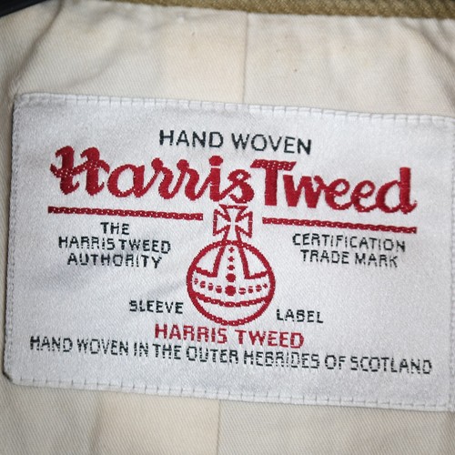 Womens HARRIS TWEED Coat Medium Size UK 12 EU 38 Brown Herringbone Overcoat - 第 15/18 張圖片