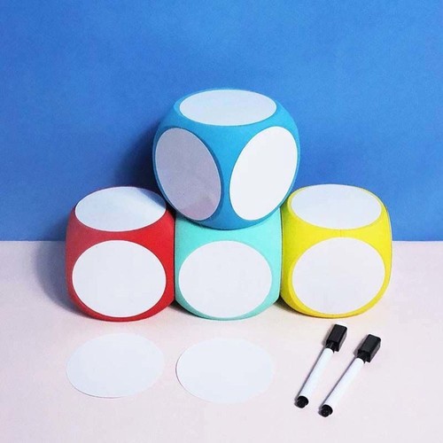 Cubic Whiteboard Dice Board Game Blank Dice Portable Wipe Off Dice
