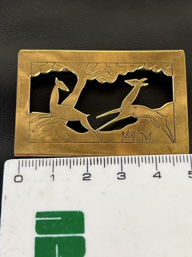Broche Art Deco Vintage Collection Gazelle Signé Avec Monogramme JD - Bild 7 von 8