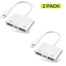 Dual USB Camera Adapter USB Female OTG with Charging Port for iPhone iPad
