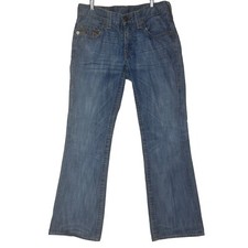True Religion Bootcut Jeans Brown Stitching Denim USA Made Size 33