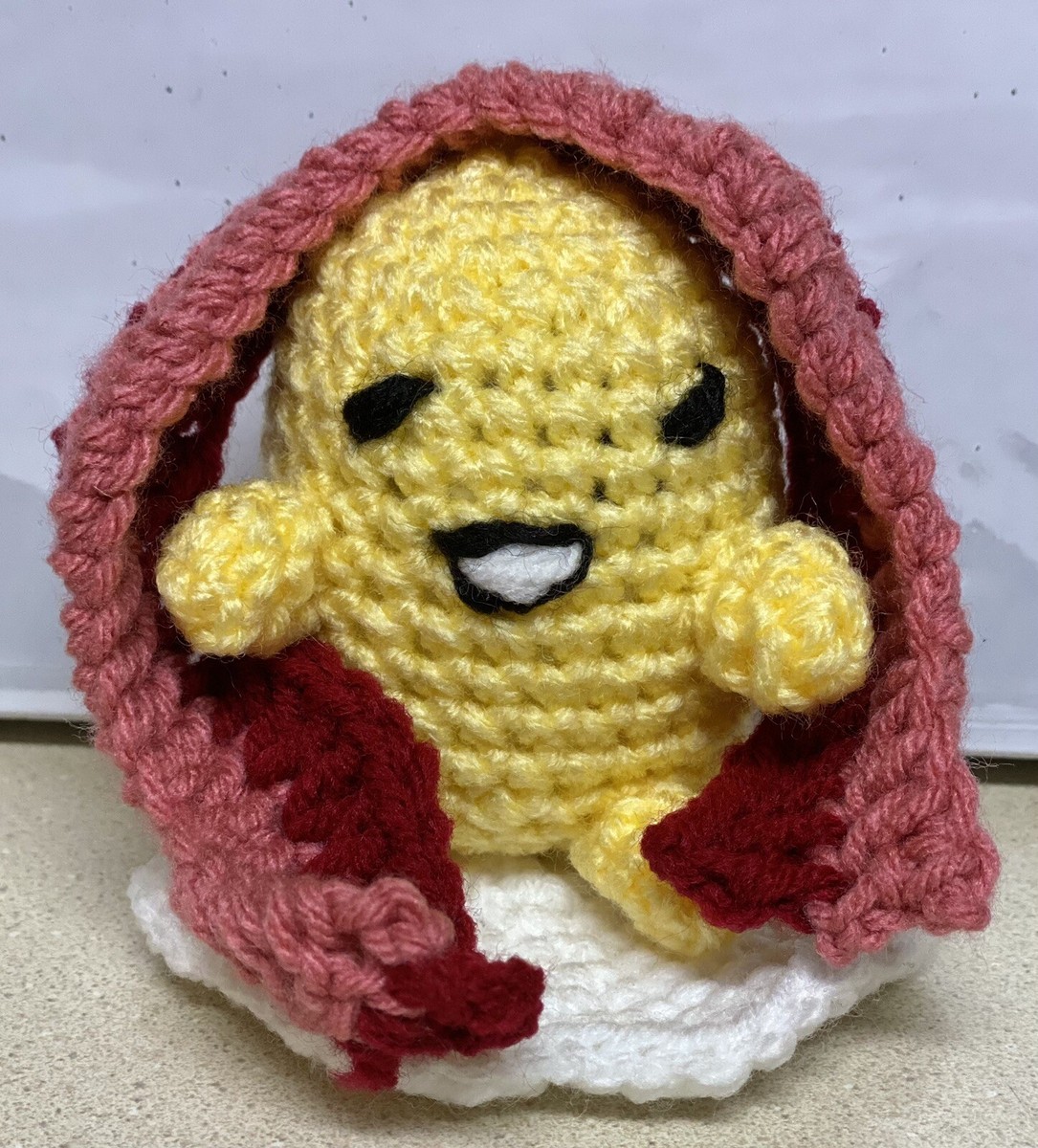GUDETAMA Lazy yellow Egg Bacon Crochet Doll PLUSH STuffed