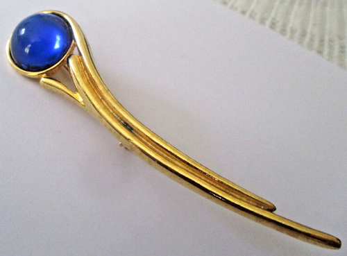 broche rétro grande taille bijou vintage couleur or perle