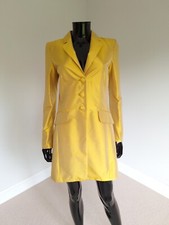 Luisa Spagnoli Yellow Raw Silk Midi Overcoat Wedding Races Formal Bnwt 40it/8uk