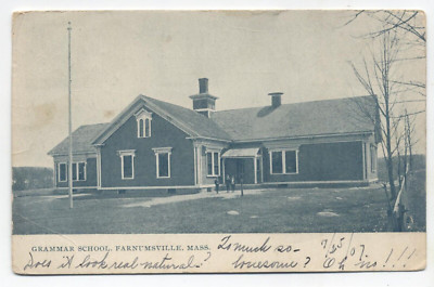 MA ~ Kids, Grammar School FARNUMSVILLE Massachusetts 1907 Worcester Co Postcard