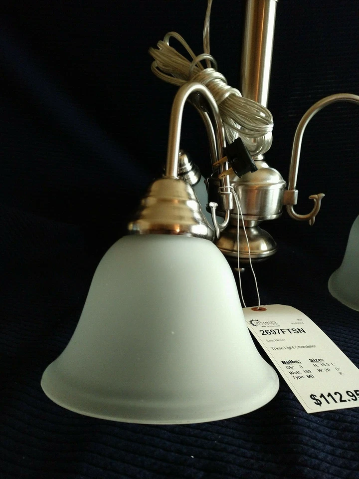 МАКСИМАЛЬНОЕ ОСВЕЩЕНИЕ 2697FTSN 3 СВЕТА МИНИ ЛЮСТРА, АТЛАСНЫЙ НИКЕЛЬ - Изображение 2 из 4