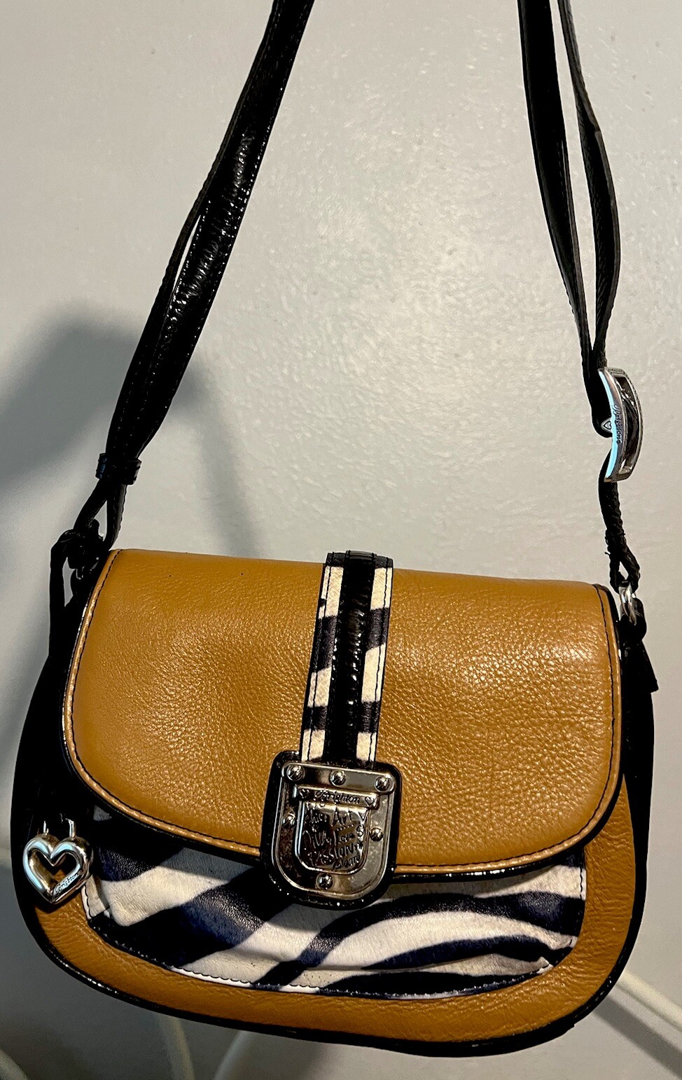 PONY BRIGHTON FASHIONISTA DIVA STRISCE ZEBRATE + patta SM MGPPB tracolla in pelle BaG MG