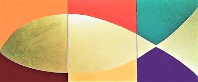 PAINTING,'FISH IN 3 PARTS',ACRYLIC,3 CANVAS BOARDS,14k&24k GOLD PAINT-FREE SHIP!