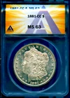 1881-CC $1 Silver Morgan Dollar MS 63 ANACS # 7805696 + Bonus