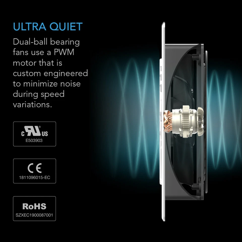 AIRPLATE T8 White Dual-Fan Cabinet Cooling 6" with Thermostat, Home Theater AV - Image 4 of 4